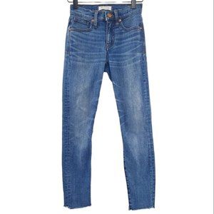Madewell Women's 9" High Rise Skinny Cropped Raw Hem Denim Jeans Size 23